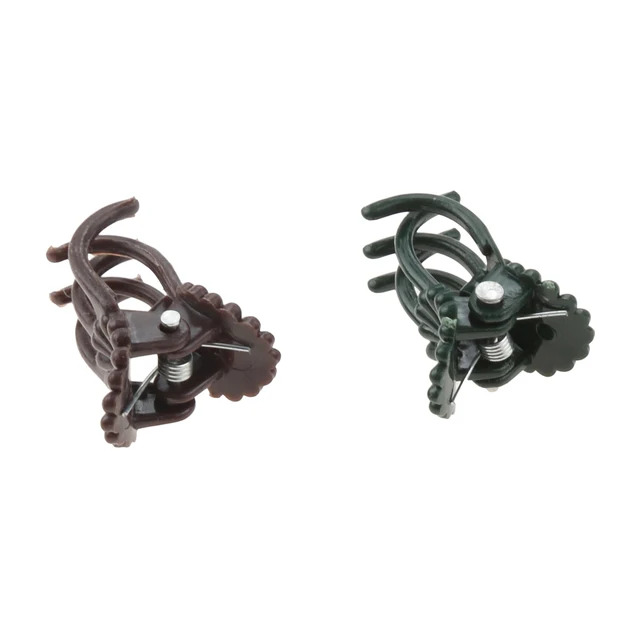 100Db Szőlőjavító Klipek Műanyag Barna Zöld Növény Hegymászás Virág Szár 1,9*1,6 Cm -Es Kötött Ágra Rögzített Tartály Kerti Ellátás