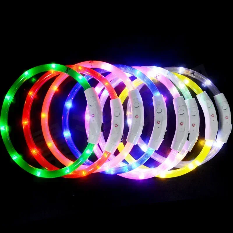 USB Rechargeable LED Pet Dog Collar with Glow