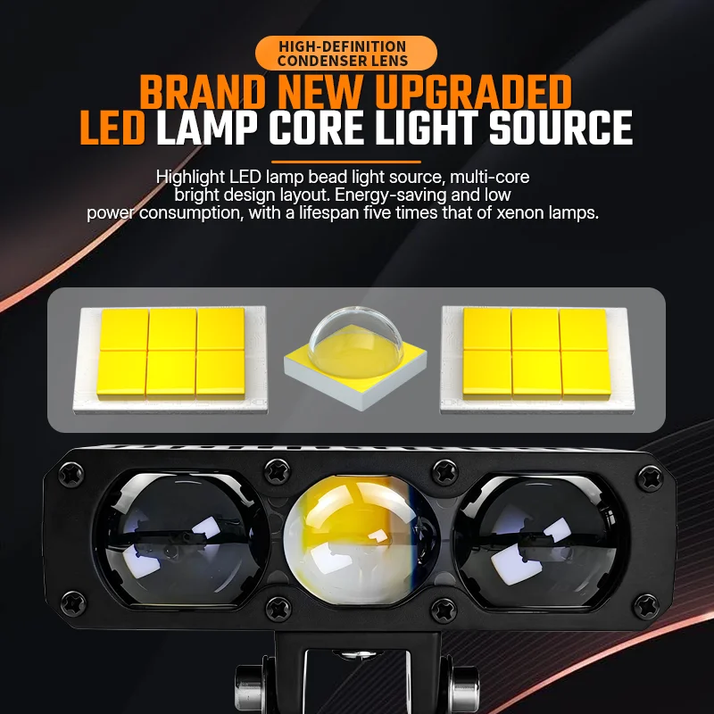 6000K 12V 24V 고출력 LED 작업등 스포트라이트, 자동차, 오토바이, 오프로드, 4x4, SUV, ATV용 그릴 범퍼 라이트
