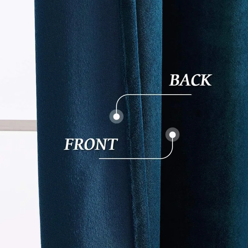 Navy Velvet Blackout Curtains 4
