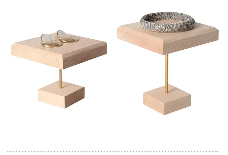Solid Wood Walnut Jewelry Display Stand Mini Desktop Riser Bracelet Watch Display Plate Cosmetics Rack Holder Doll Organizer
