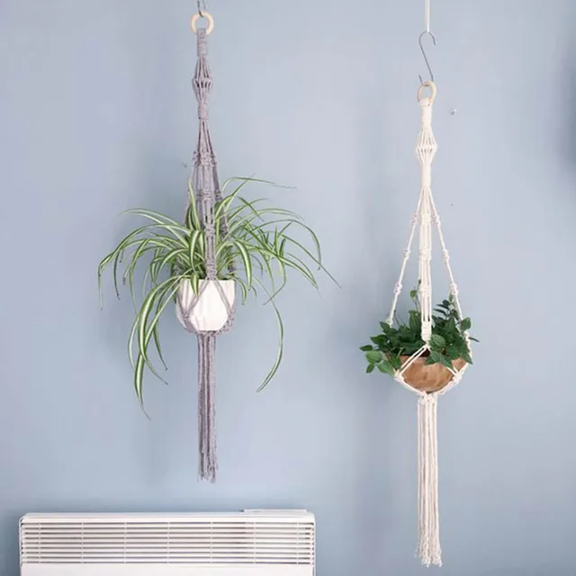 Makrame Növényi Fogas Edény Tartó Beltéri Mennyezeti Növény Lógása - Image 3
