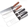 Kitchen Spatula Wooden Handle Grill Turner Stainless Steel Metal Scrape For Pancake Teppanyaki Griddle Cooking Utensil