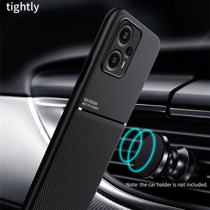 Leather Texture Magnetic Car Holder Phone Case - Enhanced Back Cover