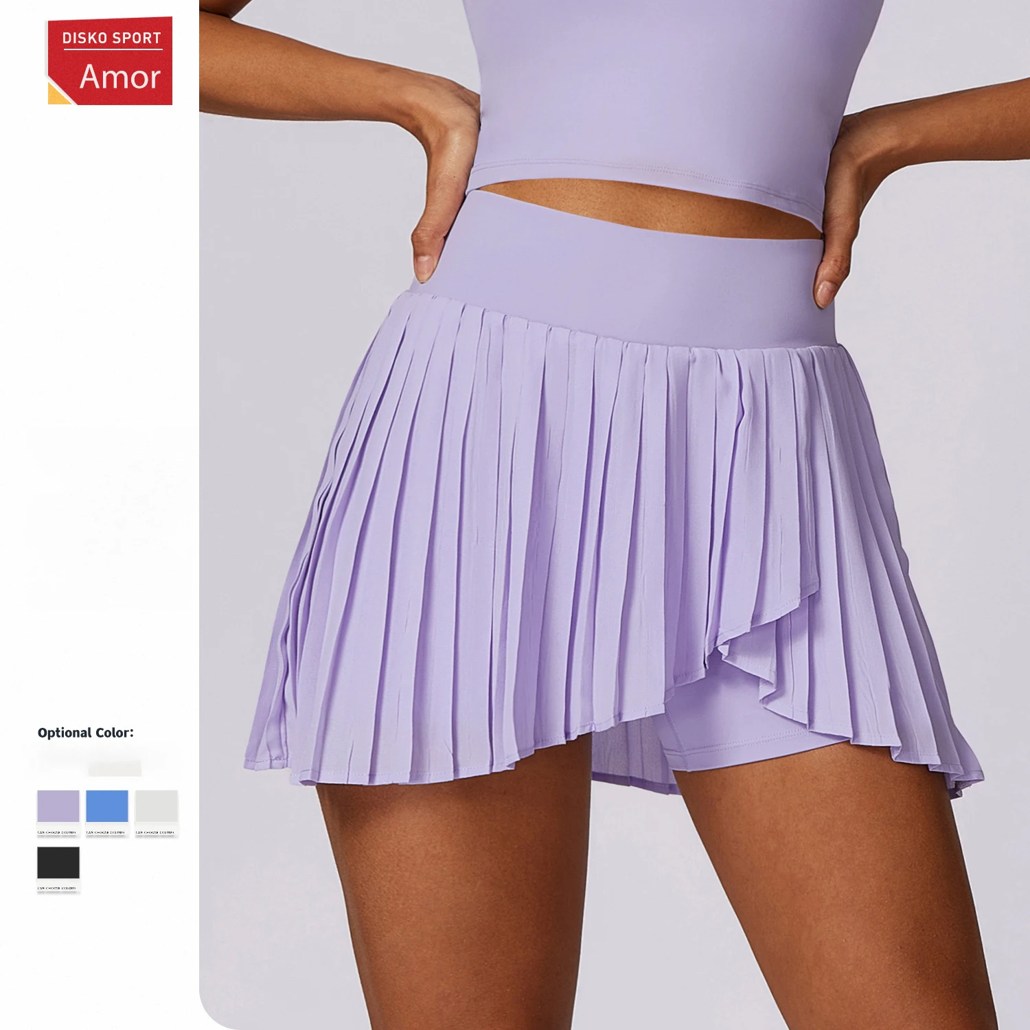 

Female pleated sports short skirt fake two quick-drying tennis culottes anti-slip casual fitness short skirt