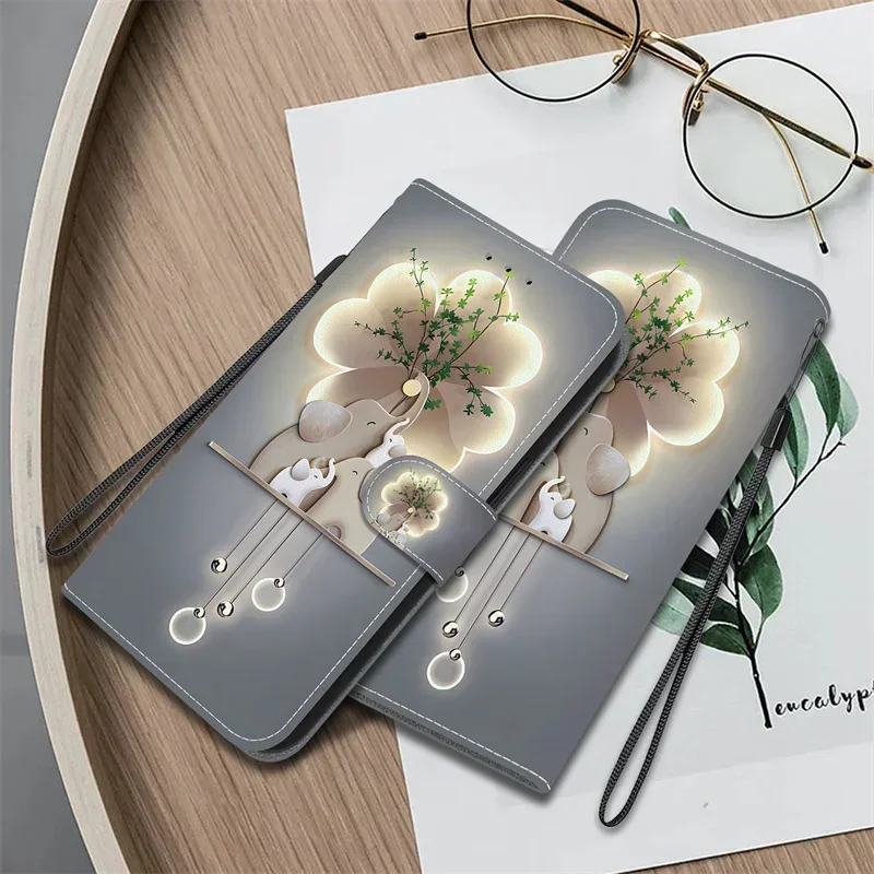 Adorable Cartoon Leather Wallet Book Cover Phone Case