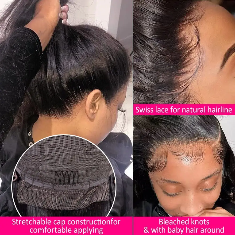 13x4 Lace Front Wigs Human Hair Pre Plucked 150 Density Striaght Hair Lace Front Wigs Frontal Human for Women