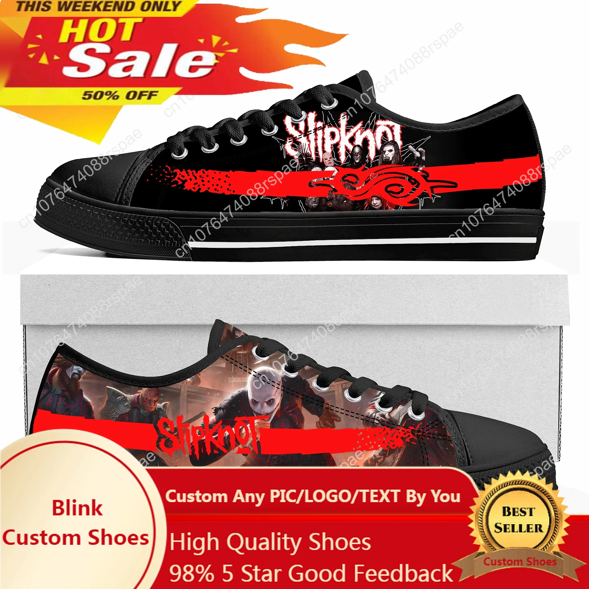 

Slipknots Heavy Mental Band Low Top High Quality Sneakers Mens Womens Teenager Canvas Sneaker Casual Couple Shoes Custom Shoe
