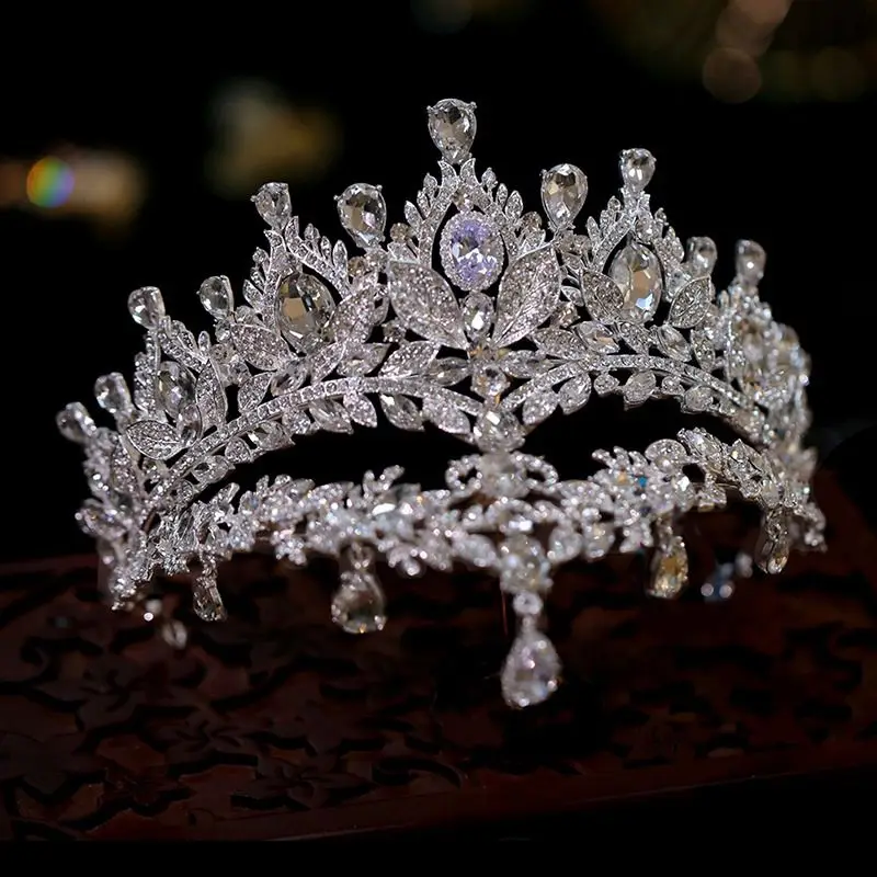 

Luxury Bridal Tiara Rhinestone Crysta Wedding Crown Hair Accessories Women Bride Diadem Headdress Headband Party Headwear Jewelr