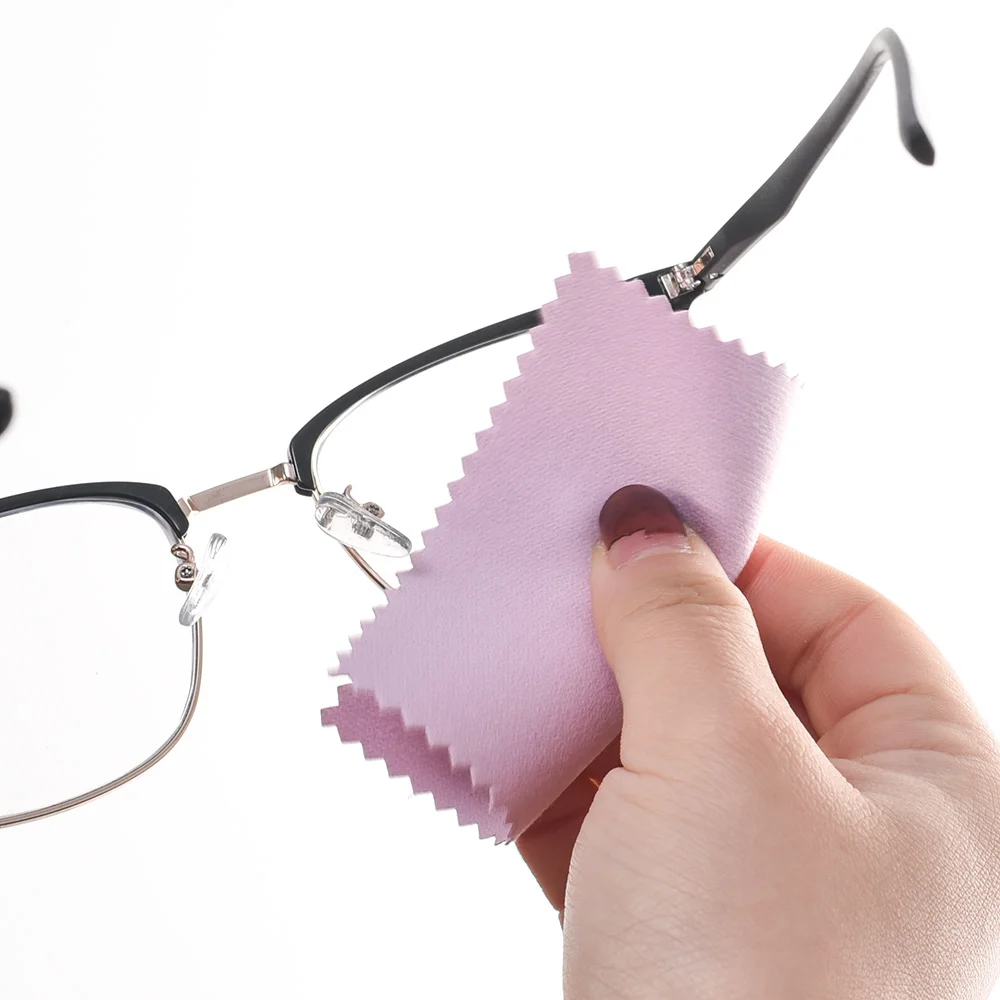 10pcs Microfiber Glasses Cleaning Cloths Screen Lens Cleaner Wipes Non Toxic Jewelry Watch Polishing Cloth Eyewear Accessories glasses cleaning wipes