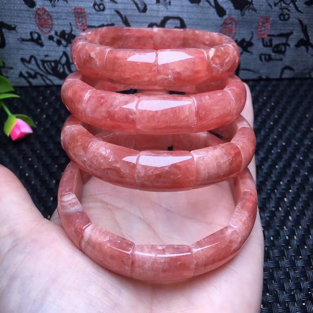 

1 Pc Fengbaowu Natural Argentina Rhodochrosite Bracelet Square Bead Bangle Crystal Healing Stone Fashion Jewelry Gift For Women