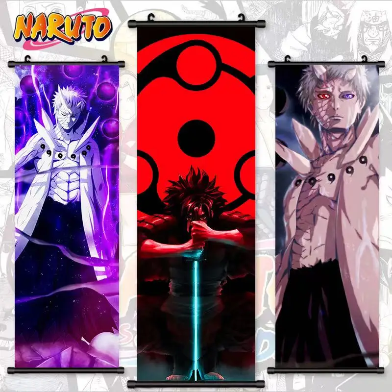 

Wall Artwork Anime Canvas Uzumaki Naruto Painting Kakashi Picture Umaki Print Uchiha Sasuke Poster Hanging Scroll Gai Home Decor