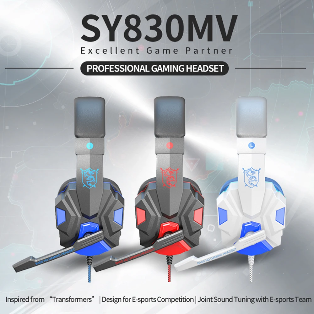 Wired Headsets Stereo Earphones Cool Lighting Gaming Headset For Smart Phones Computer Laptop Tablet PC Gaming Headphone