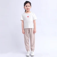 Summer Children Pants 100% Cotton Thin Breathable Prevent Mosquito Pants Kids Solid Color Trousers Boys Girls Long Loose Bottoms 4