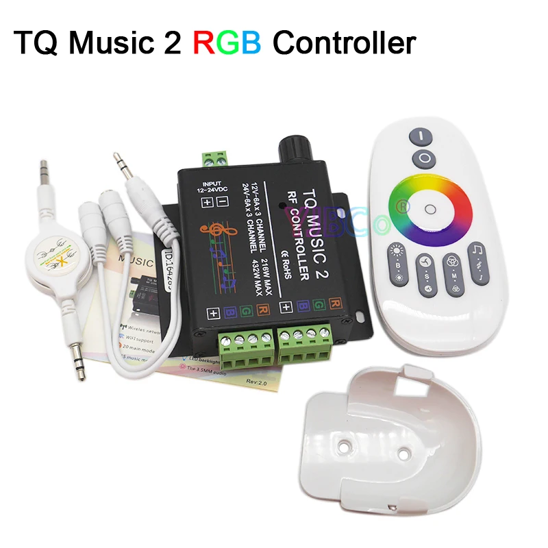 DC 12V 24V LED Strip Controller wireless remote iron shell TQ  Music 2 /24 Keys RGB music Light tape Dimmer Switch Controller