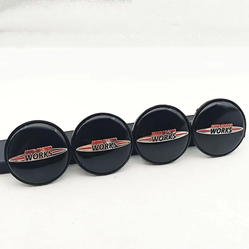 4개 54mm WORKS 로고 자동차 휠 센터 캡 허브캡 (R55 R56 F55 F56 ..
