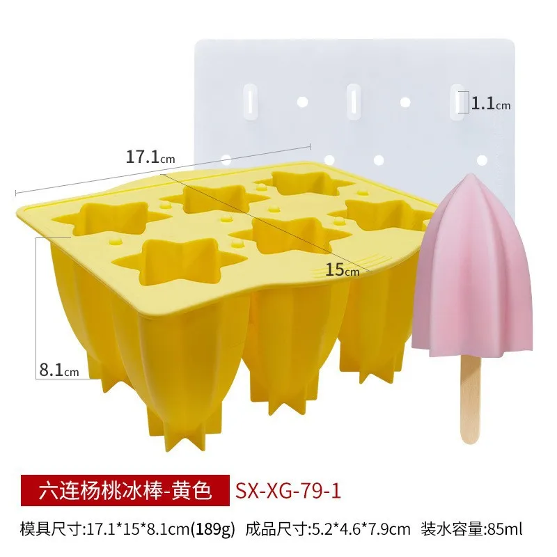 6 Cavity Conical Popsicle Mold DIY Geometric Fruit Yogurt Popsicle Ice Cream  Silicone Mold - China Ice Tray and Ice Maker price