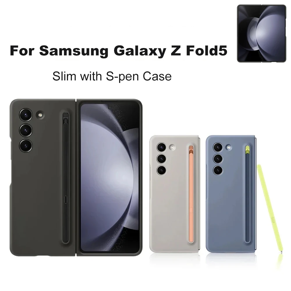 

Original Slim S Pen Phone Case For Samsung Galaxy Z Fold5 S-Pen Protective Case Z Fold 5 Silicone Cover EF-OF94P