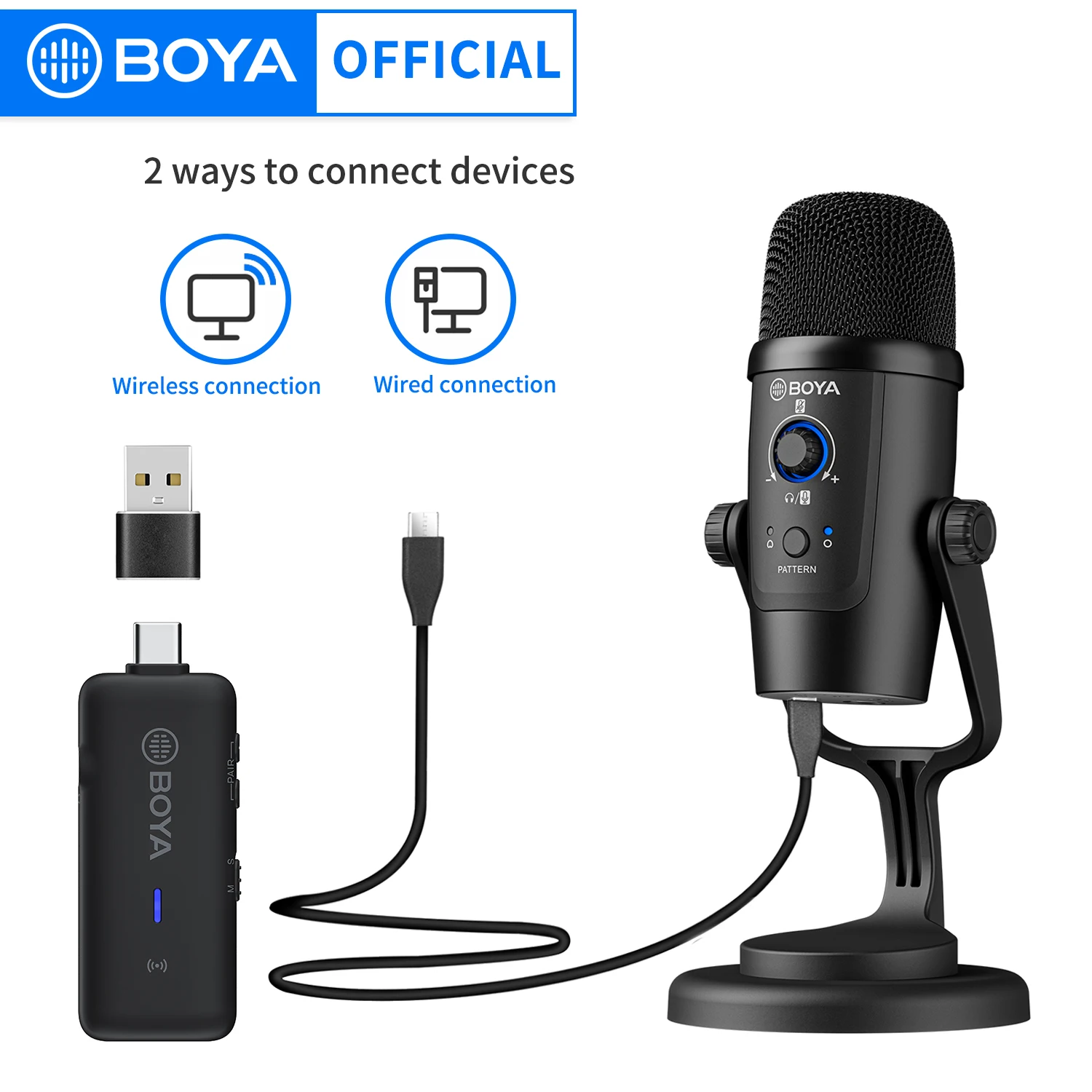 Boya Usb Condenser Wireless Microphone By-pm500w Professional Mic For Pc Laptop Streaming Recording Vocals Microphones - AliExpress