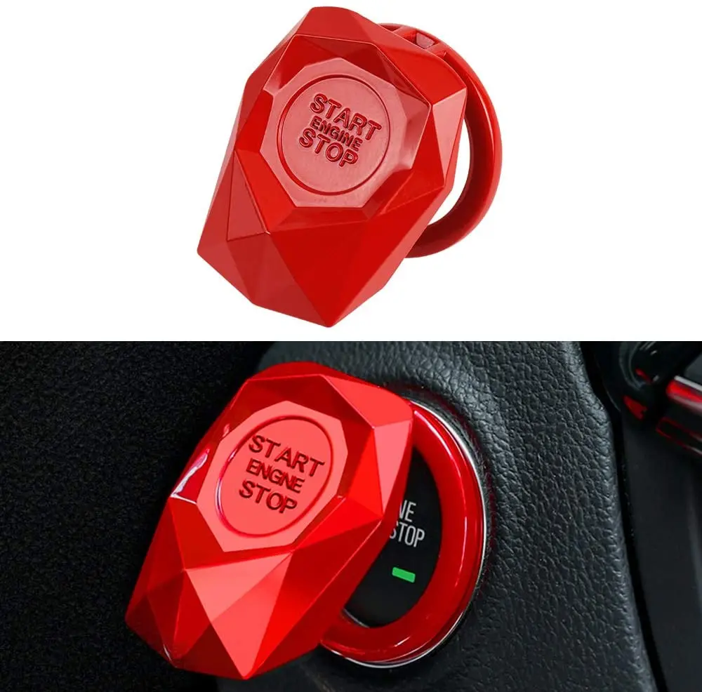 

1Pc Car Engine Start Stop Button Cover Ring Ignition Trim Push Button Switch Decor Stickers Auto Interior Accessories