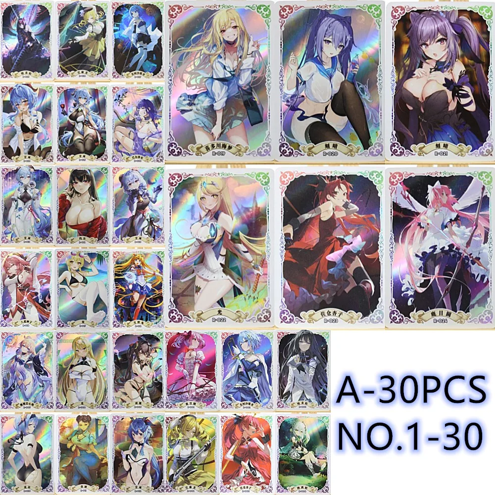 

New Anime Girls ACG Sexy Flash Card Genshin Beelzebul Keqing Ganyu Chun-Li Classic Game Anime Collection Card Gifts Toys