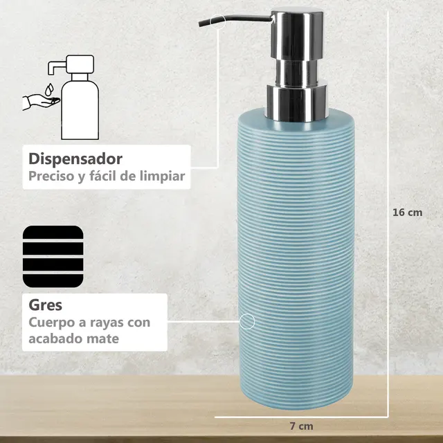 Kőcsőcső Csővezetékes Szappan Adagoló Kék Ø 7X16 Cm - Image 2