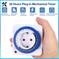 EU 24 Hours Timer Switch Timer Plug in Mechanical Grounded Programmable Smart Countdown loop Switch Socket Indoor Auto Power off 1