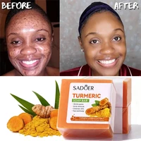 Hand Made Turmeric Soap Body Cleaning Lightening Dark Underarm Leg Body Cleansers Brightening Face Soap Tender Skin Care Beauty 2
