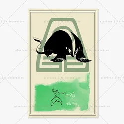 Retro Avatar The Last Airbender Canvas Wall Art - Vintage Cartoon Anime Home Decor Print - 40X50 no frame (2)