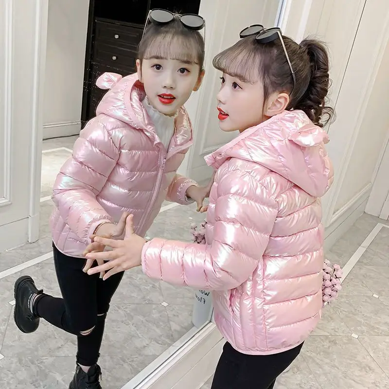 

Bright Side Children Cotton Down Jacket Girls Winter Parkas Coat Kids Solid Color Outwear Jacket Kids Jackets for Girls