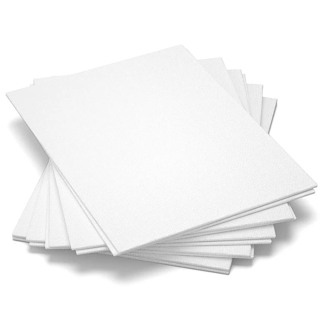 CTRICALVER Paneles de Pintura - Tabla de Pintura al Óleo 3 mm, 13 x 18 cm Lienzo, Adecuado para Principiantes y Aficionados, Algodón en Blanco, Tablero de Lona (12 Pack