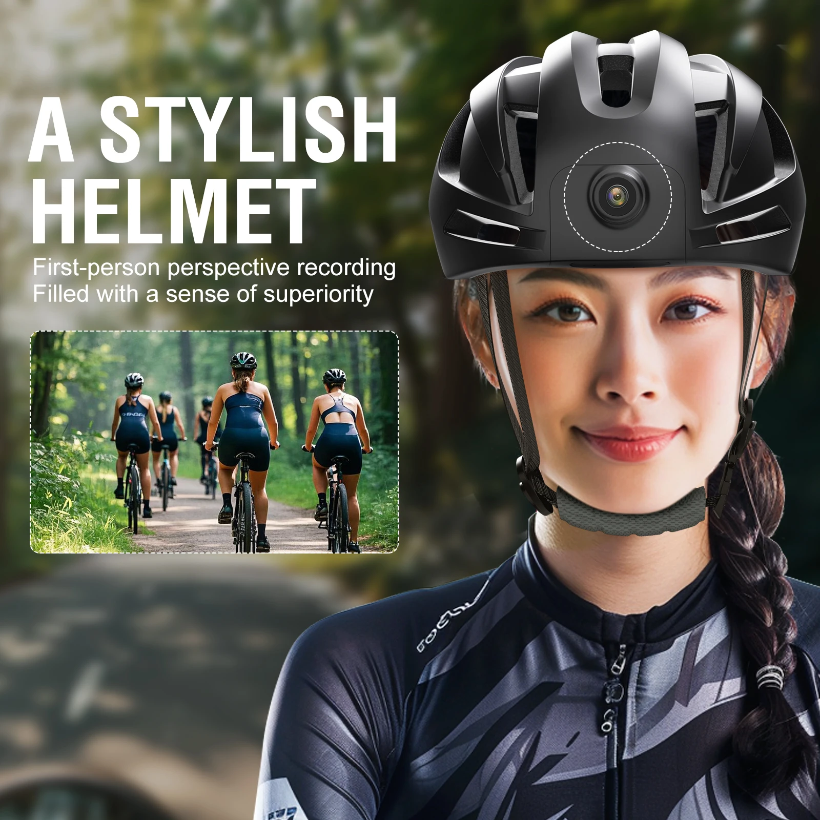 Smart Helmet Action Camera GPS Track Replay, Go 1080P Recording, Bluetooth Pro Calls/Music & 467g for Hero 11 12 13 14 2