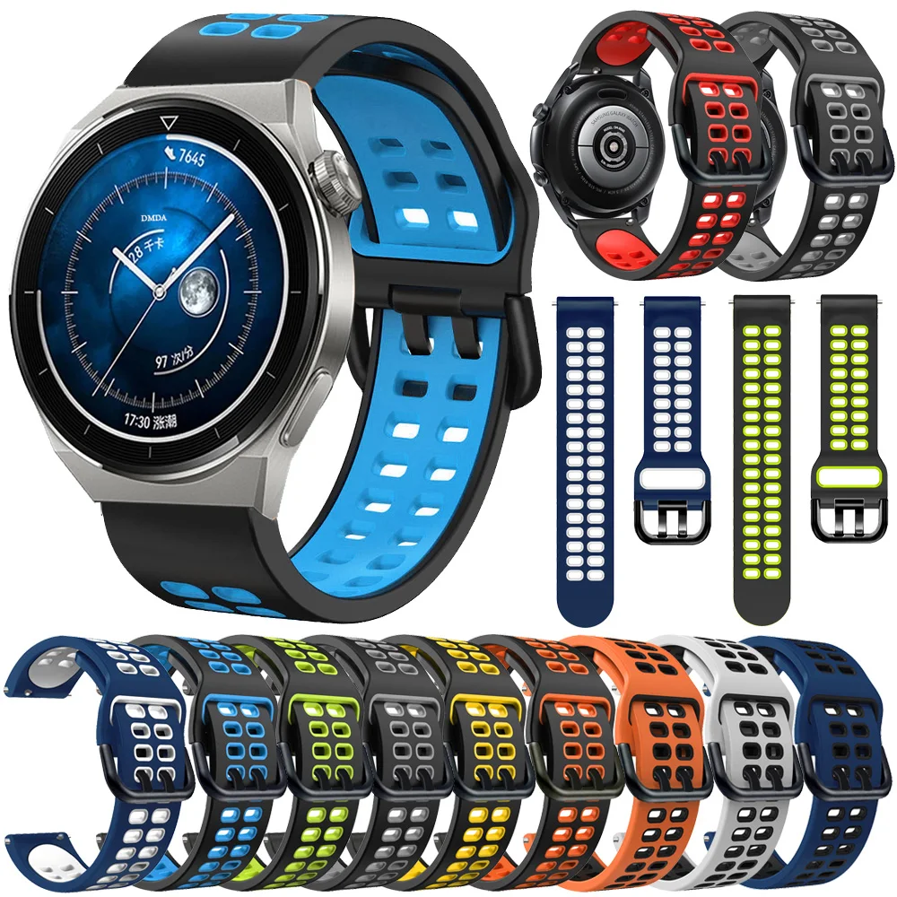 

Силиконовый ремешок для смарт-часов HUAWEI GT/Galaxy Watch/Amazfit GTR GTS Bip/Garmin 20 22 мм