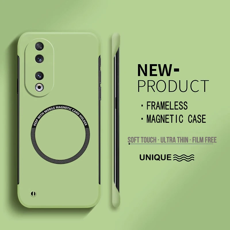 Ultra Thin Magnetic Frameless Hard PC Matte Phone Case with Magsafe - Solid Color