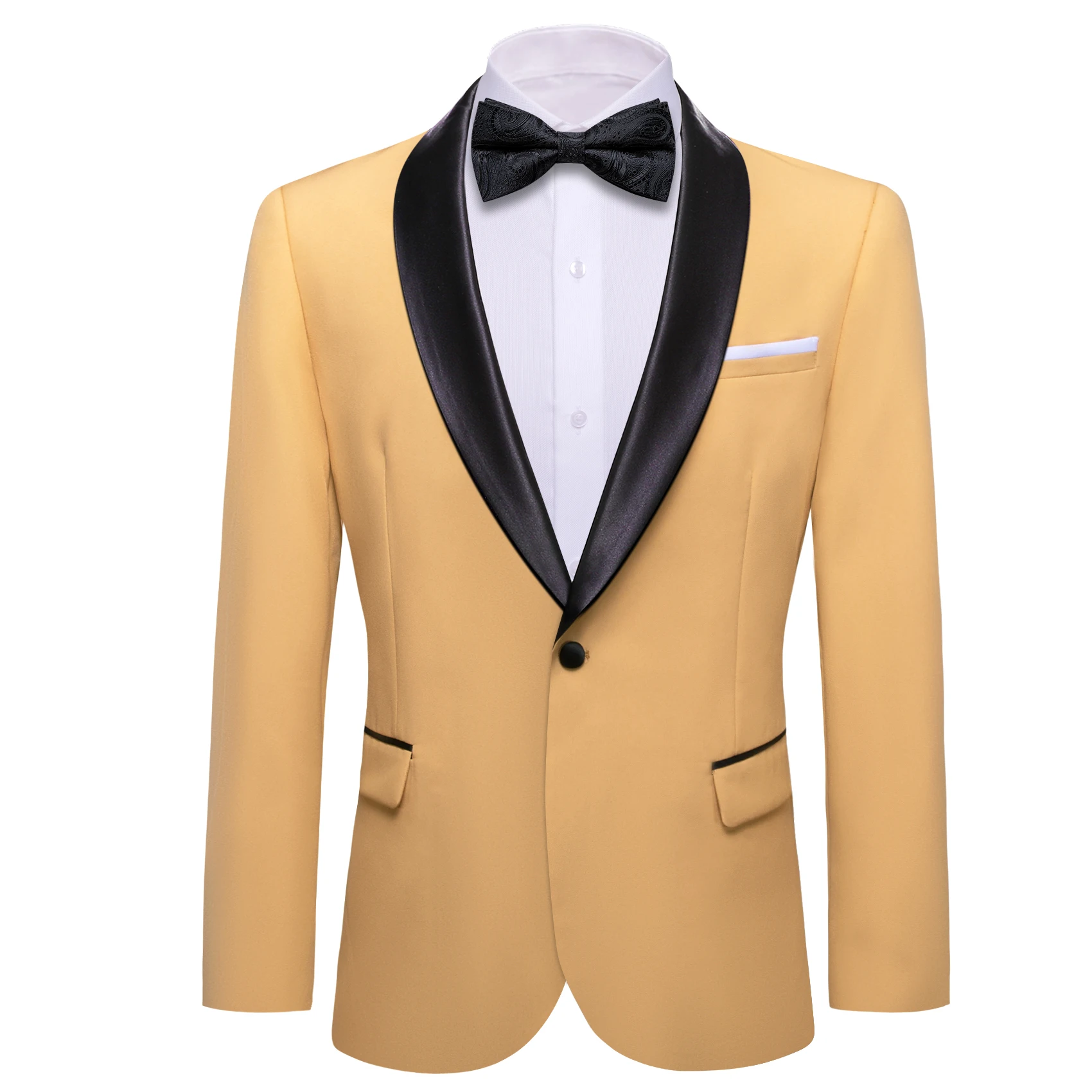 Luxury Blazer Suits Men Silk Black Green Solid Gold Beige Pink Orange Groom Suit Jacket Casual Formal Tops Barry.Wang men suits jackets