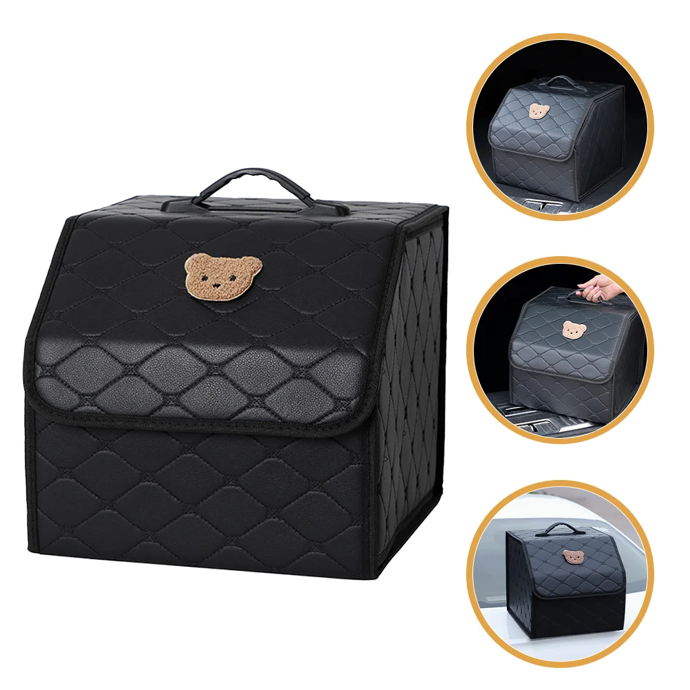 

Multifunction Car Storage Box Bins Imitation Foldable Vehicle Trunk Organizer