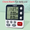 3 Channels Kitchen Timer 100 Hours Countdown Timer For Shower Study Stopwatch 3-Alarms Reminder Clock with Bracket/Magnet/Hole 3