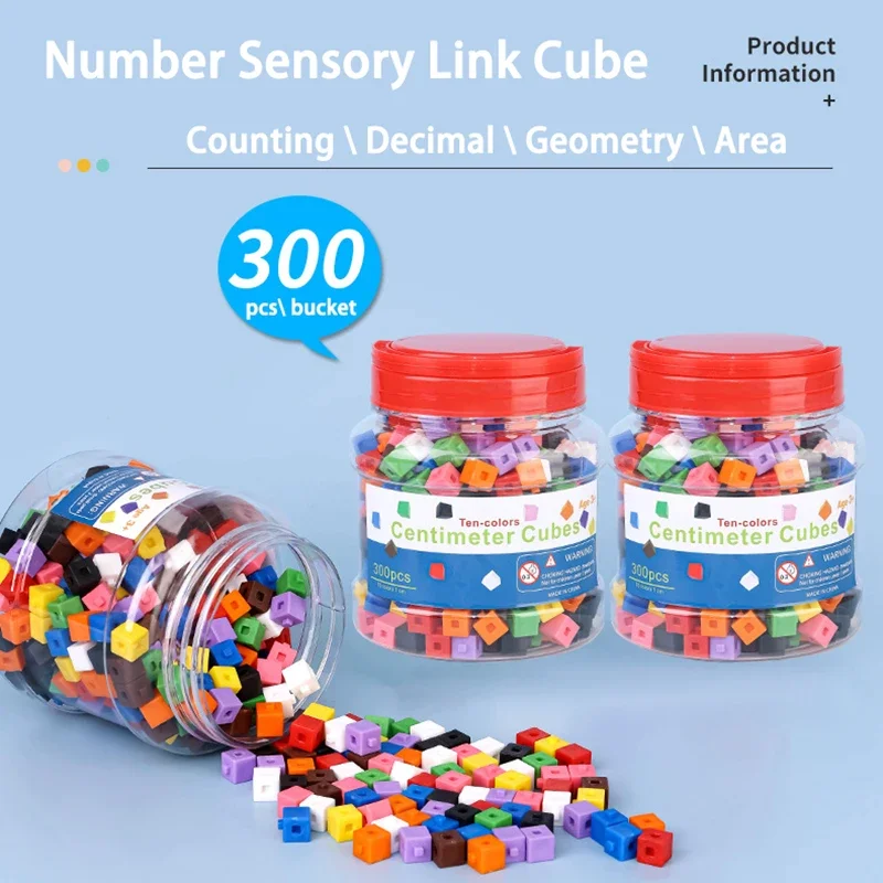 Linking Cubes Montessori Math Toys Number Blocks Learning Decimal Counter Teaching Aids Sensory Educational Toy for Children 2