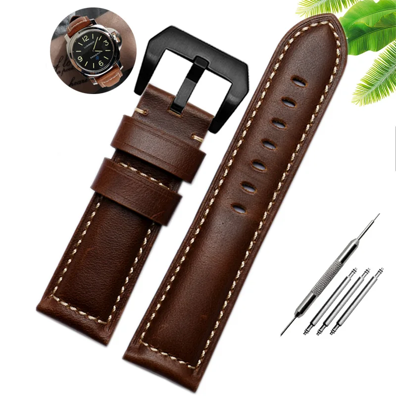 Premium Crazy Horse Leather Watch Band - Genuine Leather Strap