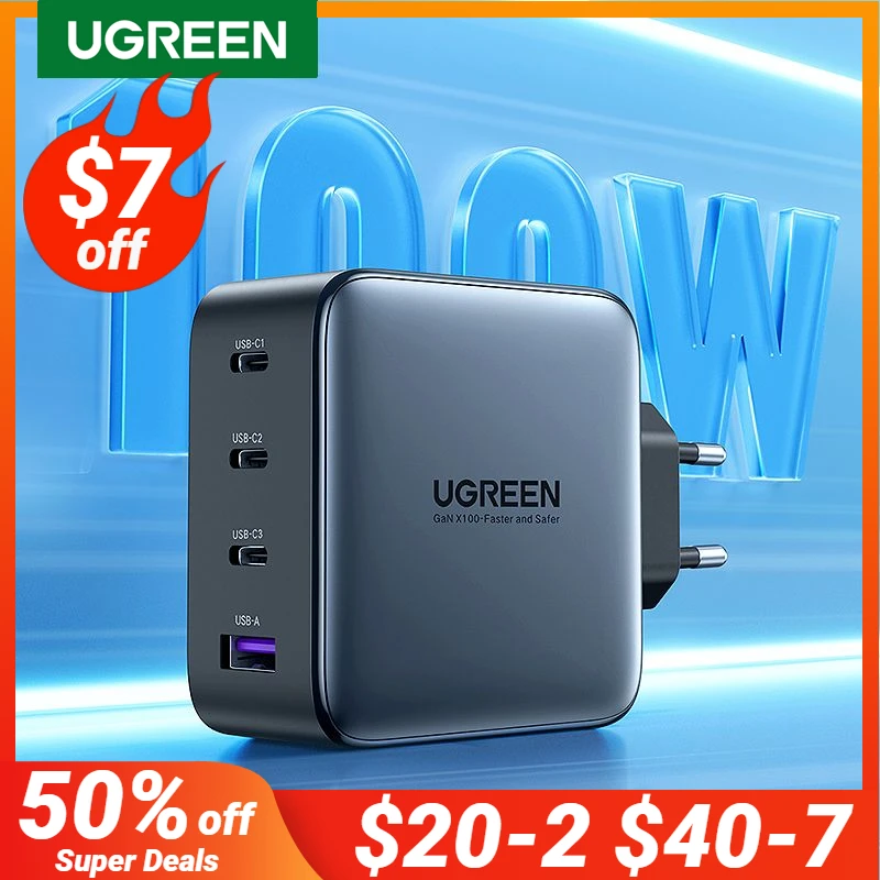 UGREEN USB şarj 100W GaN şarj cihazı Macbook tablet için iPhone için ...