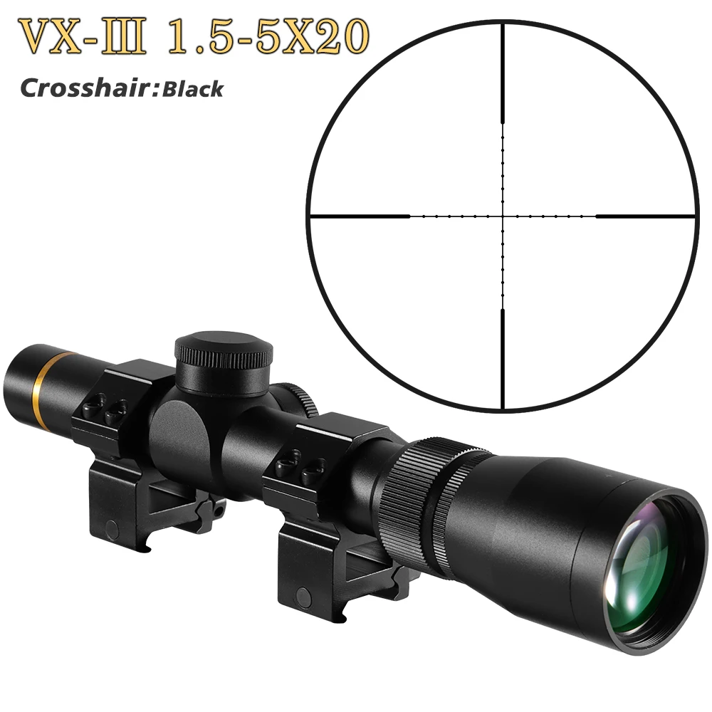 Tactical Optics VX-3i 1.5-5X20 mm Duplex Mil-dot Reticle Rifle Scope Hunting Sight HD Aseismatic Single Barrel Riflescopes rifle scope