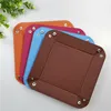 Creative PU Leather Valet Trinket Folding Tray Collapsible Phone Key Wallet Coin Desktop Storage Sundries Box Bins Accessories 2