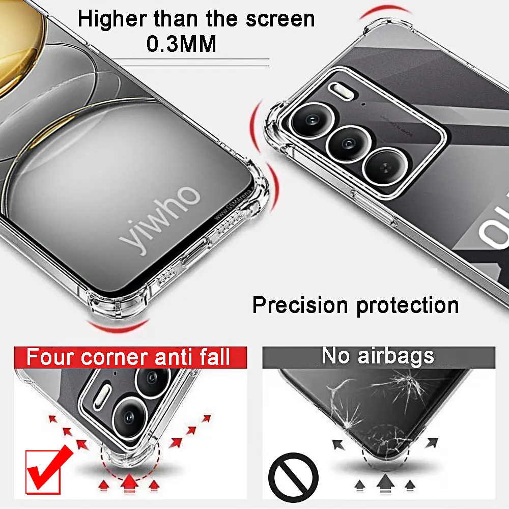 Deluxe Transparent Soft Shockproof Phone Case - Crystal Clear, Full Protective Cover