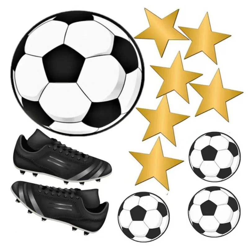 thumbnail image 1 of Adorno para tarta con forma de estrella de fútbol, feliz cumpleaños, pelota de fútbol deportiva, red para fiesta infantil, baby shower, decoración para cupcakes, suministros para hornear, bricolaje, 1 of 4