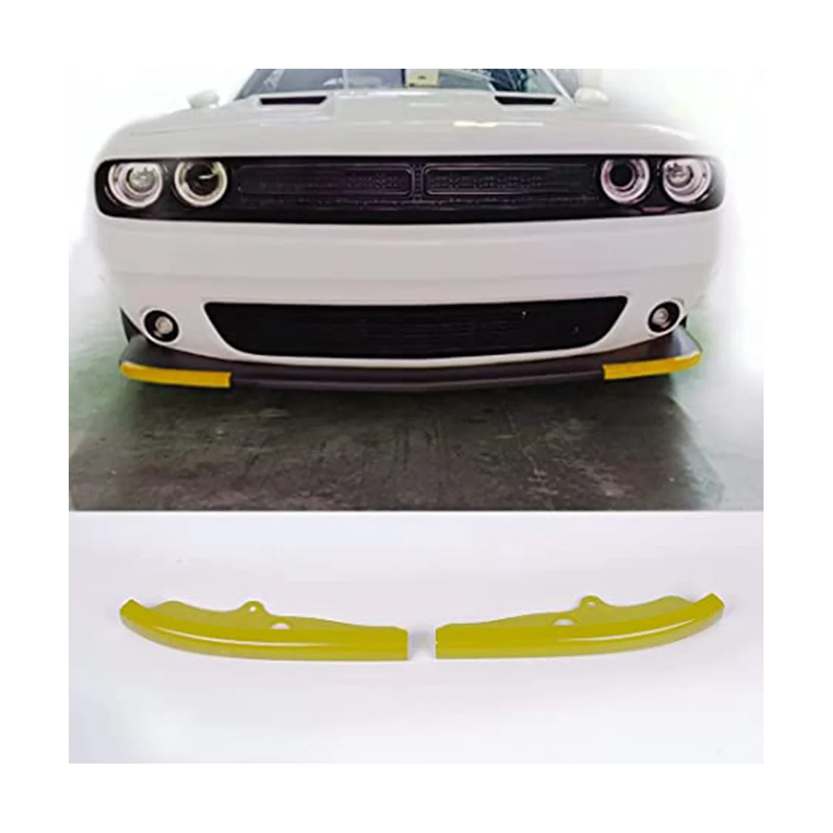 

Защитная крышка для переднего бампера желтая для Dodge Challenger Scat Pack 2015-2020 диффузор для бампера защитный сплиттер для спойлера