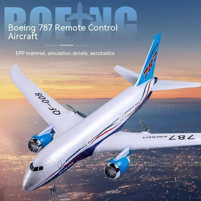 

2.4g Rc Boeing 787 Glider Qf008 Electric Remote Control Three-Channel Fixed Wing Aircraft Children'S Passenger Jet Model Toys