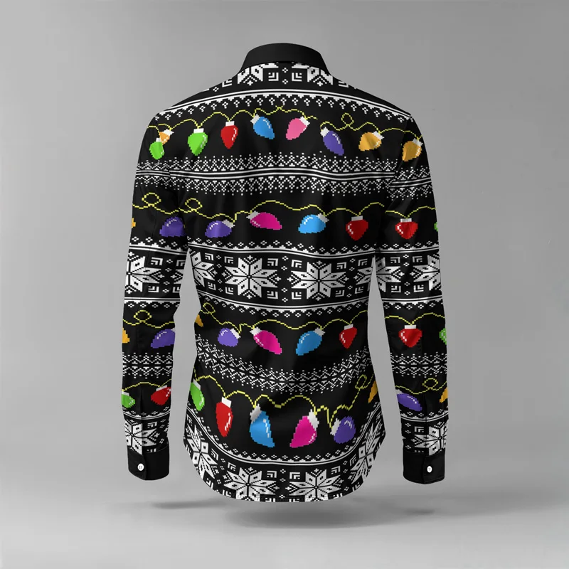 Christmas Printed Men's Shirt Set Two Piece Gingerbread Snowman_voghion.com