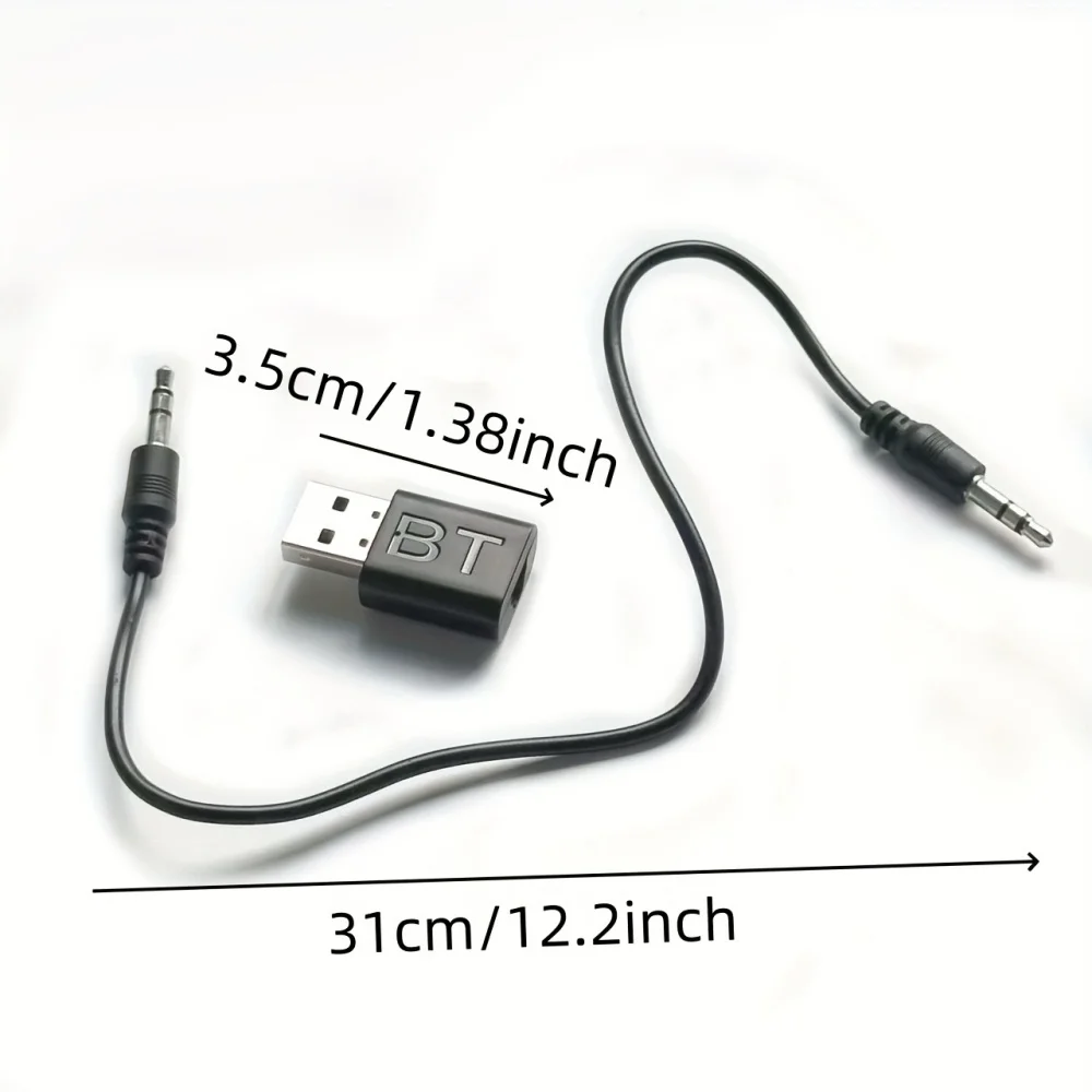 BT 리시버 + RCA 오디오 케이블 블랙 색상 3.5mm 오디오 어댑터 RCA 케이블 (자동차 스테레오 및 홈 스피커용)