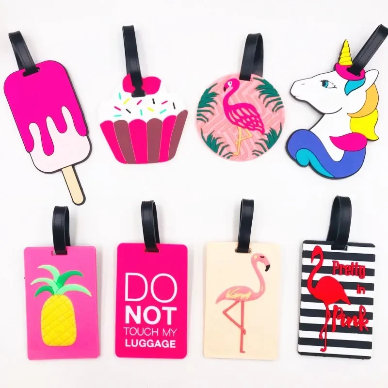 Travel accessories creative animal cartoon silica gel suitcase ID addres holder baggage boarding tags portable label