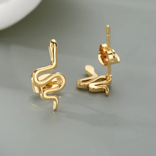 Aesthetic Stainless Steel Hoop Earrings For Women Gold Minimalist Heart Snake Flower Zircon Earring Korean Fashion Jewelry 2022 E1529